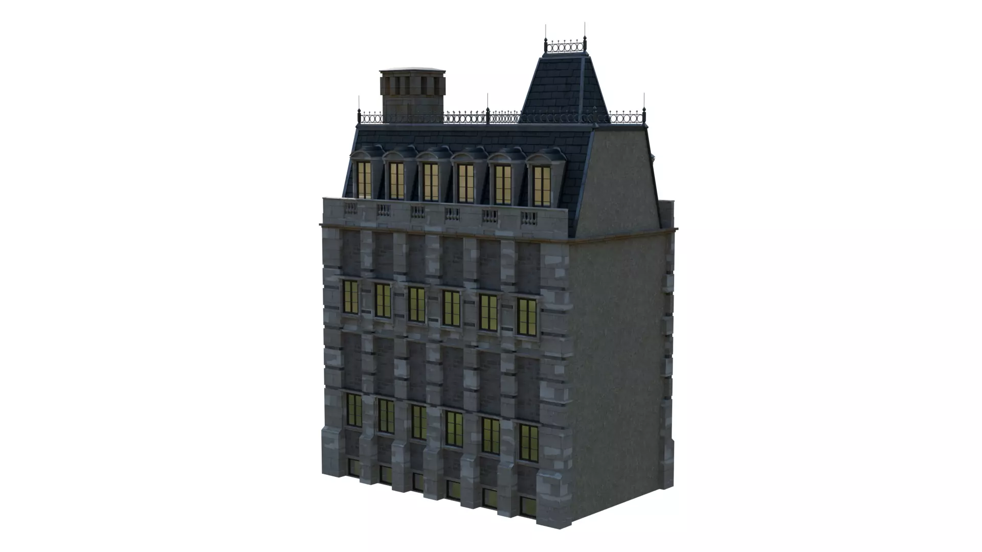 Classical European Building - House 28 3D model_5