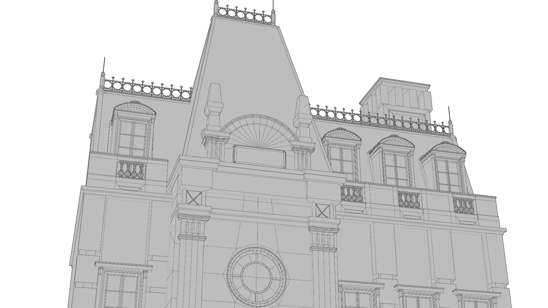 Classical European Building - House 28 3D model_12