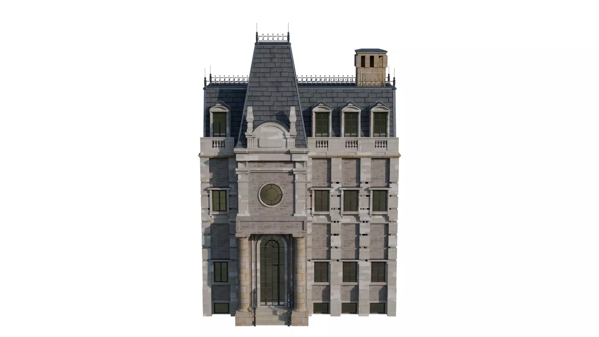 Classical European Building - House 28 3D model_3