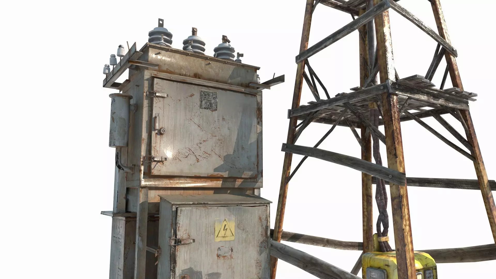 Future post apocalyptic wind power facilities 3D model_7