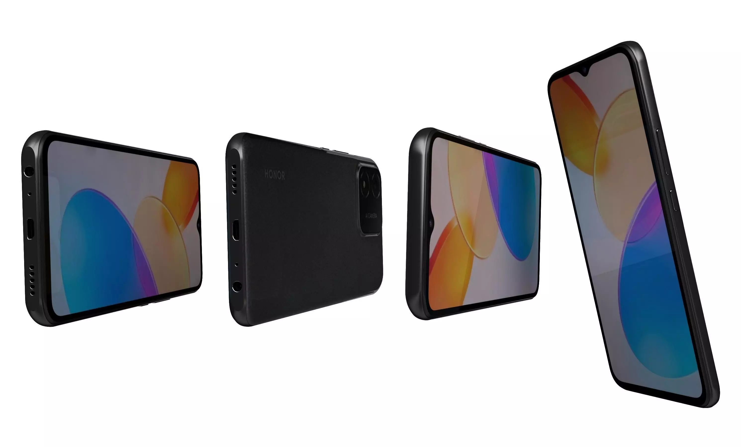 Honor X5 Black High Poly 3D model_4