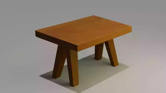 3D Wooden Table  PBR Textured  