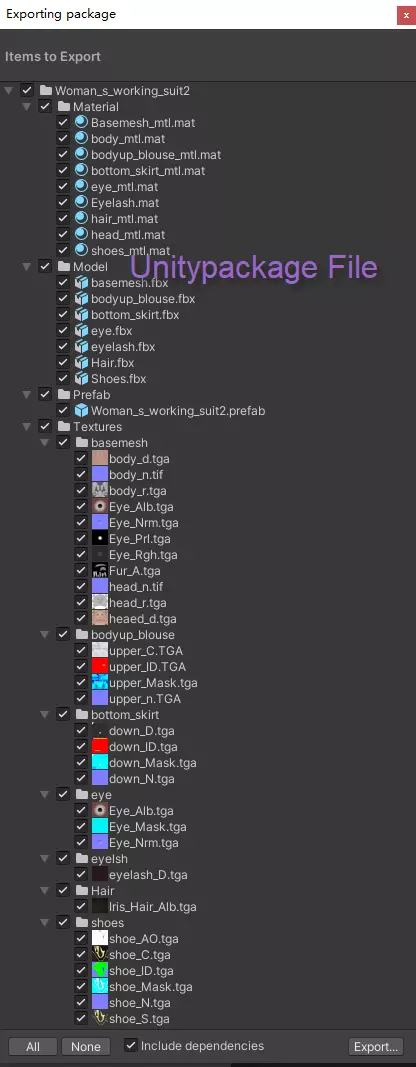 Rigged Female Suit Game Assests Bussiness Suit Low-poly 3D model_1