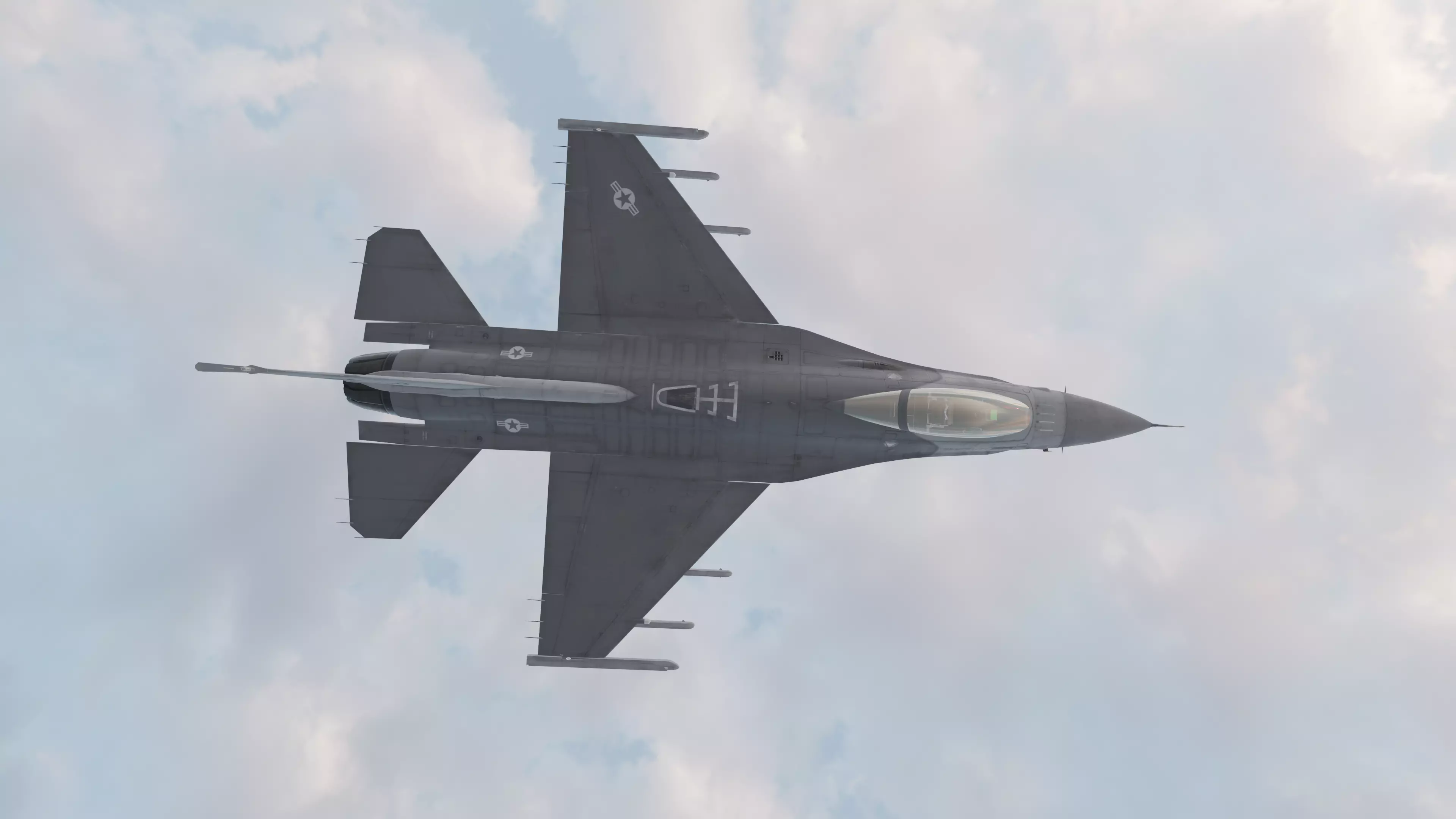 F16 Fighting Falcon Realistic PBR Fighter Jet 3D Model Low-poly 3D model_4