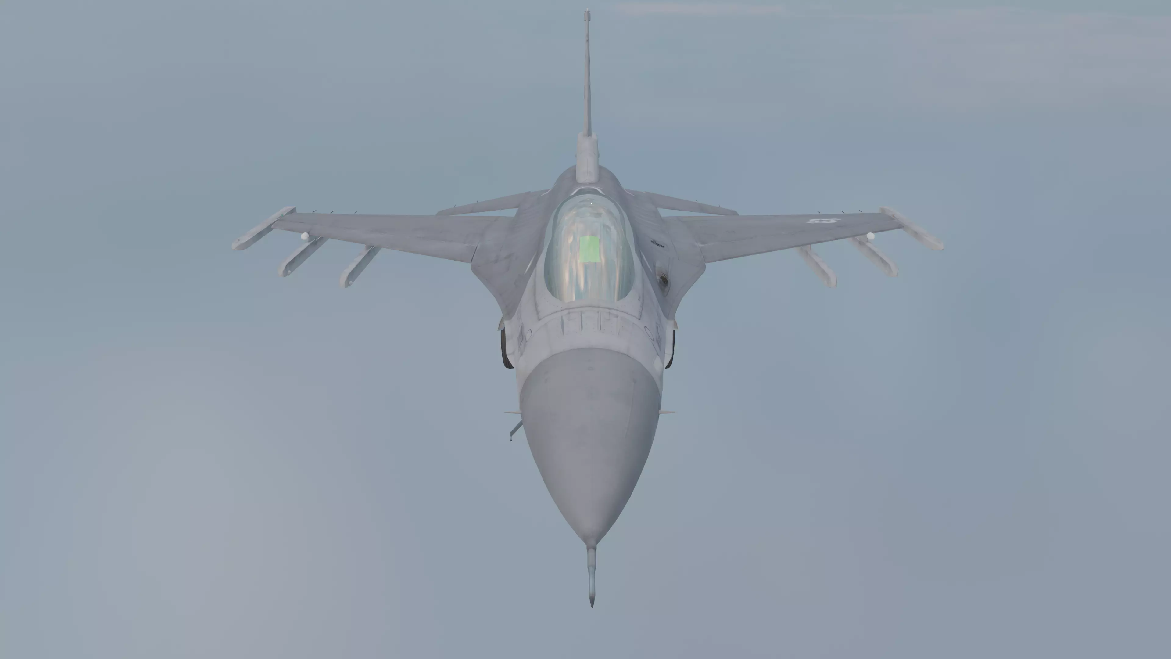 F16 Fighting Falcon Realistic PBR Fighter Jet 3D Model Low-poly 3D model_0