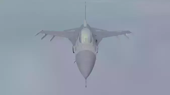 F16 Fighting Falcon Realistic PBR Fighter Jet 3D Model Low-poly 3D model