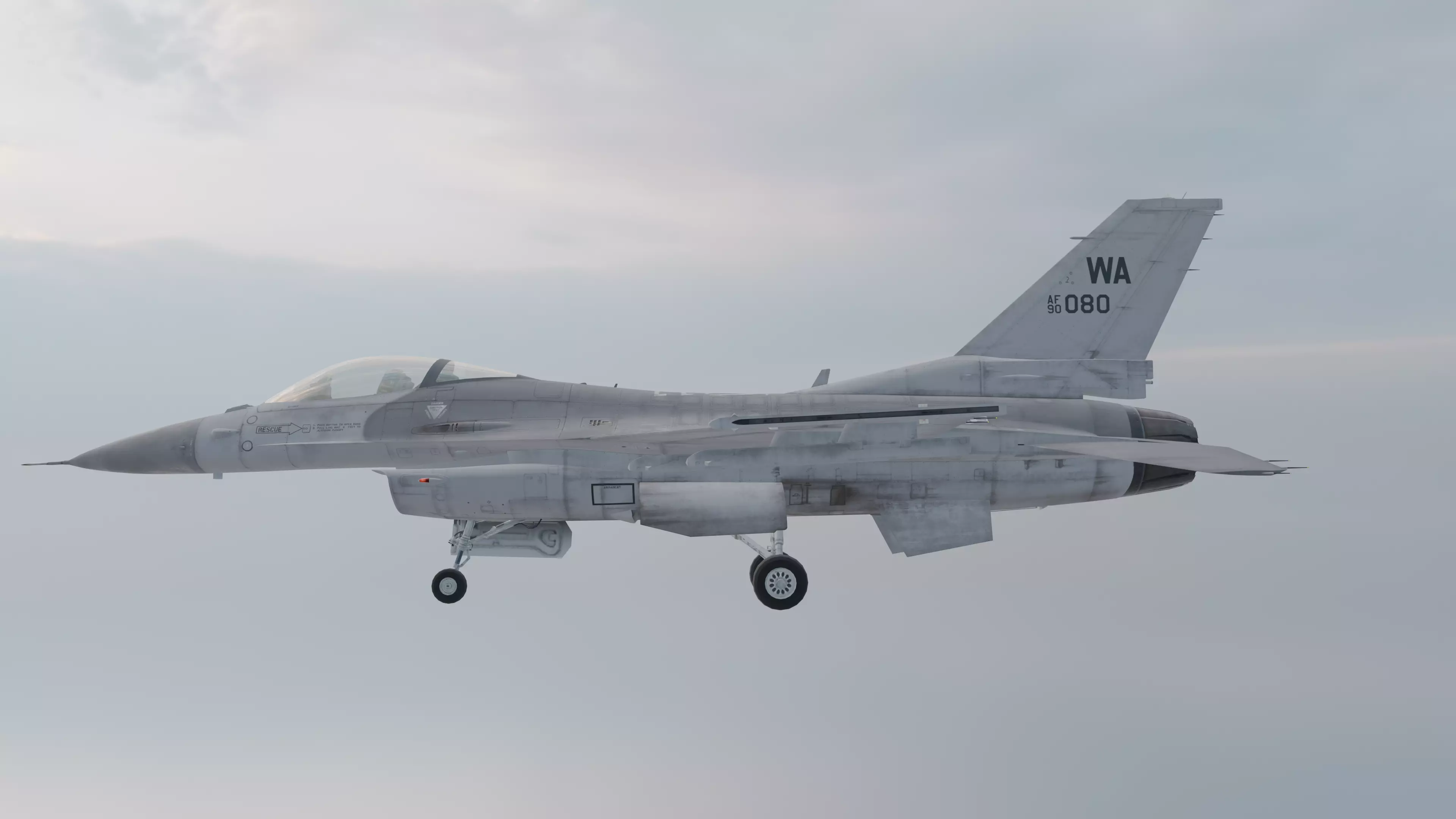 F16 Fighting Falcon Realistic PBR Fighter Jet 3D Model Low-poly 3D model_3