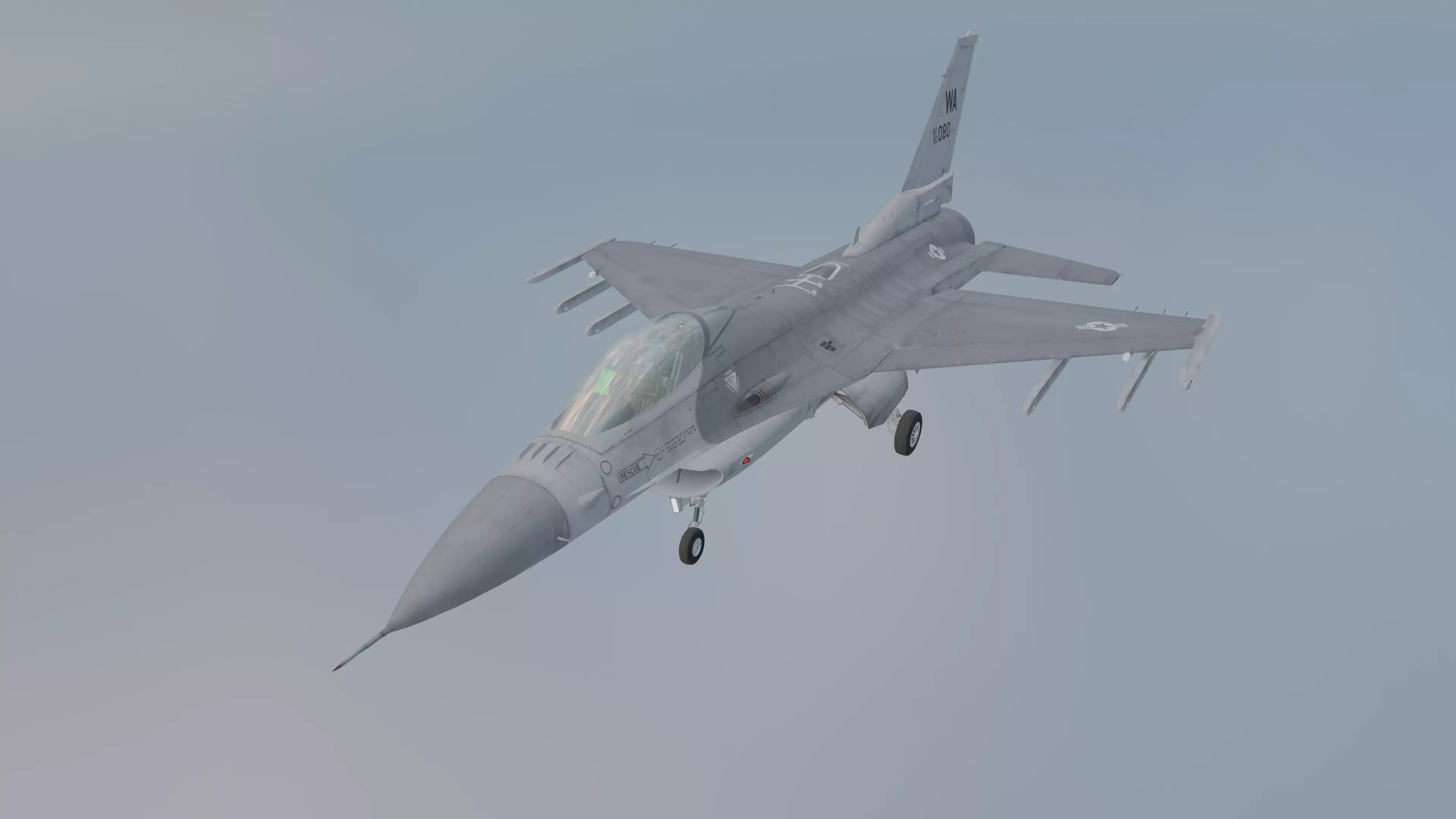 F16 Fighting Falcon Realistic PBR Fighter Jet 3D Model Low-poly 3D model_1