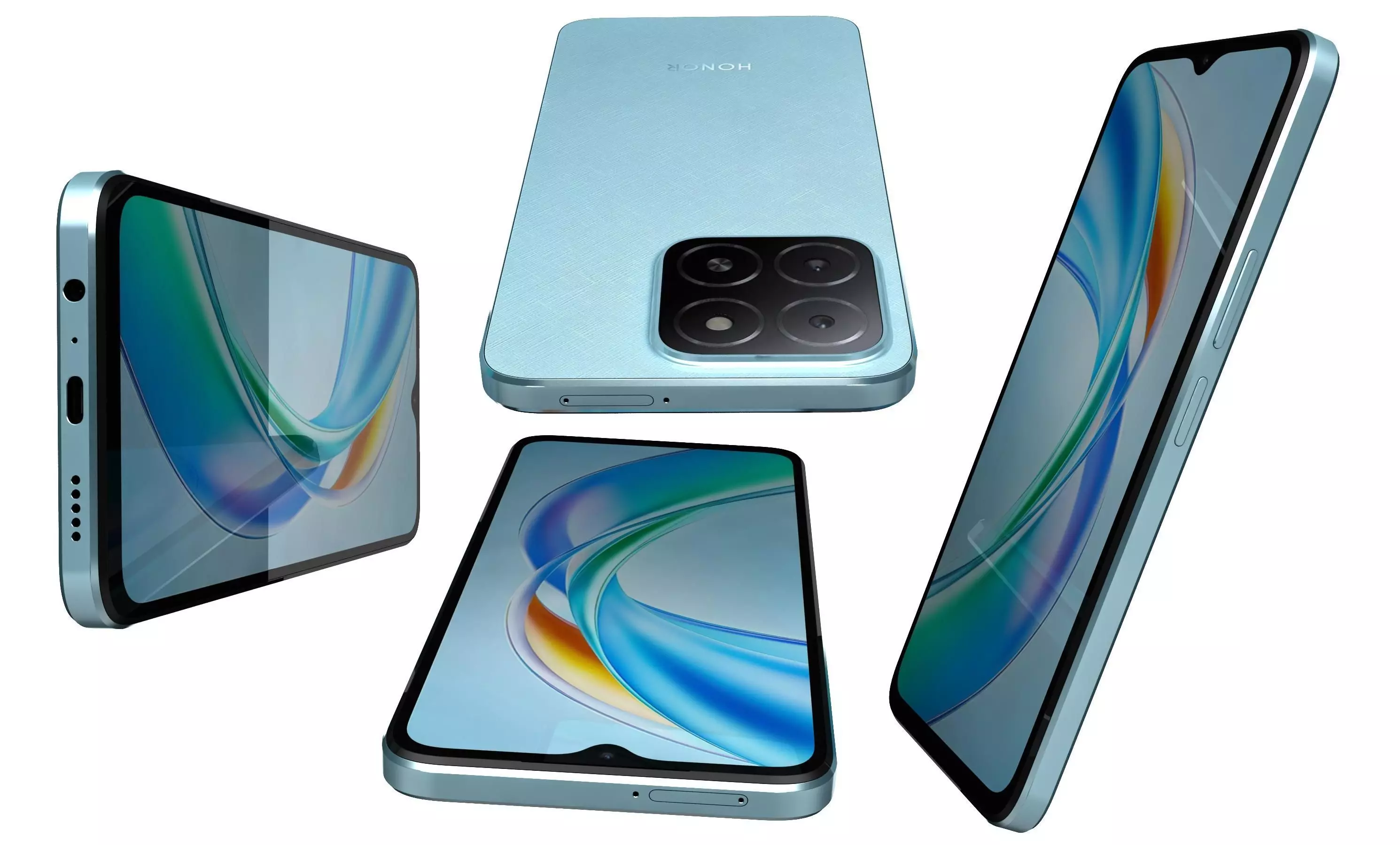 Honor X5b Plus Ocean Blue High Poly 3D model_7