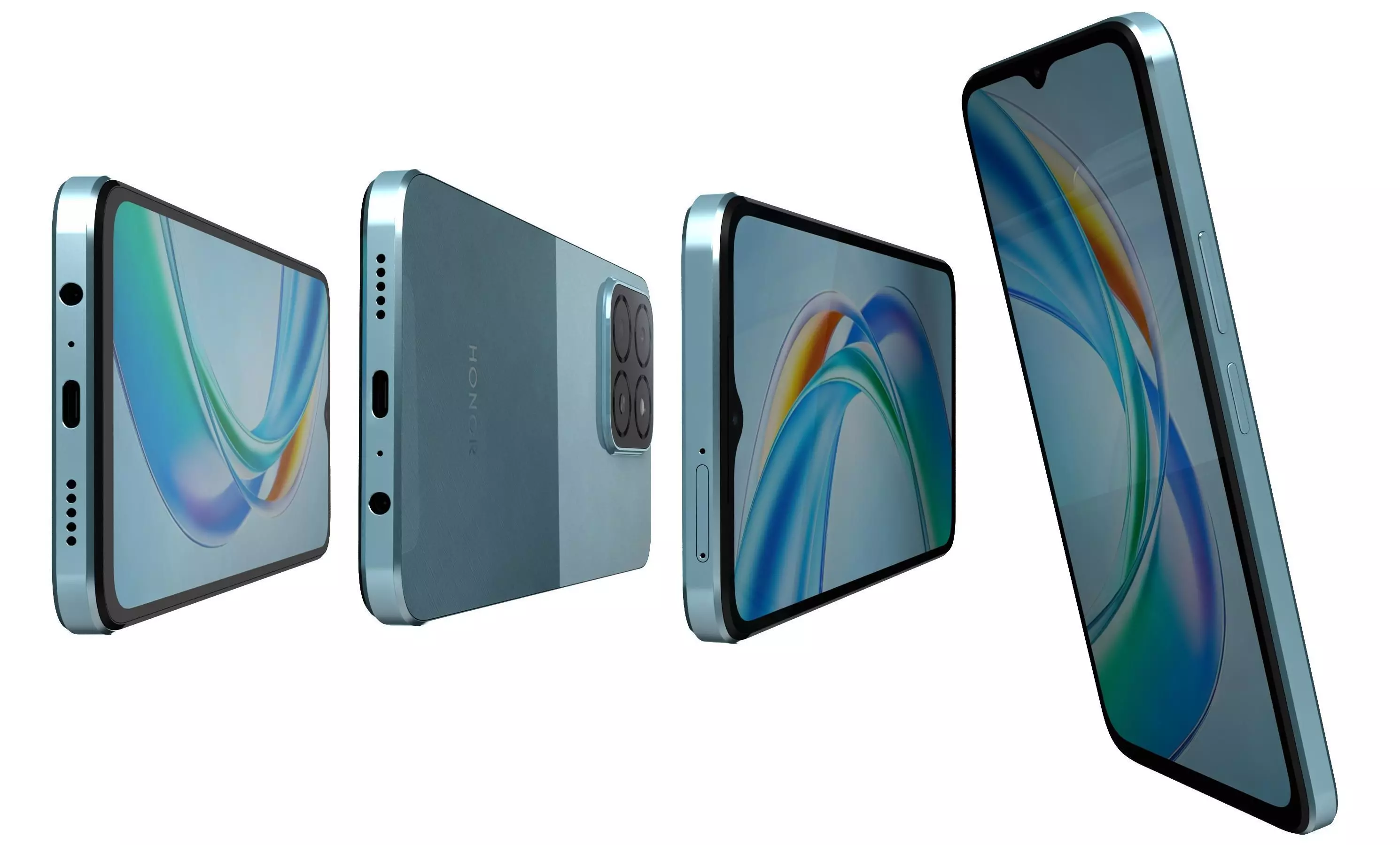 Honor X5b Plus Ocean Blue High Poly 3D model_6