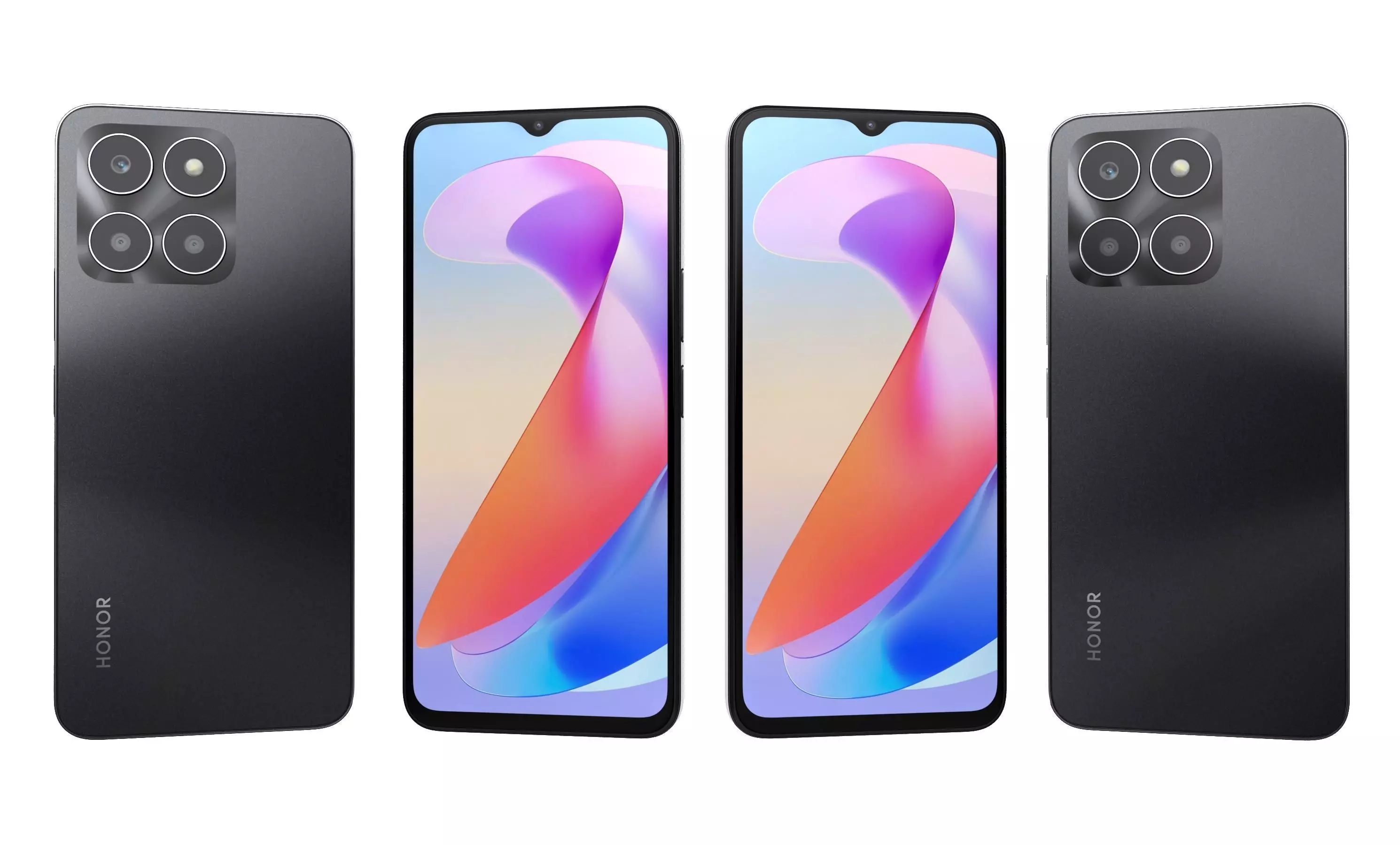 Honor X6a Black High Poly 3D model_0