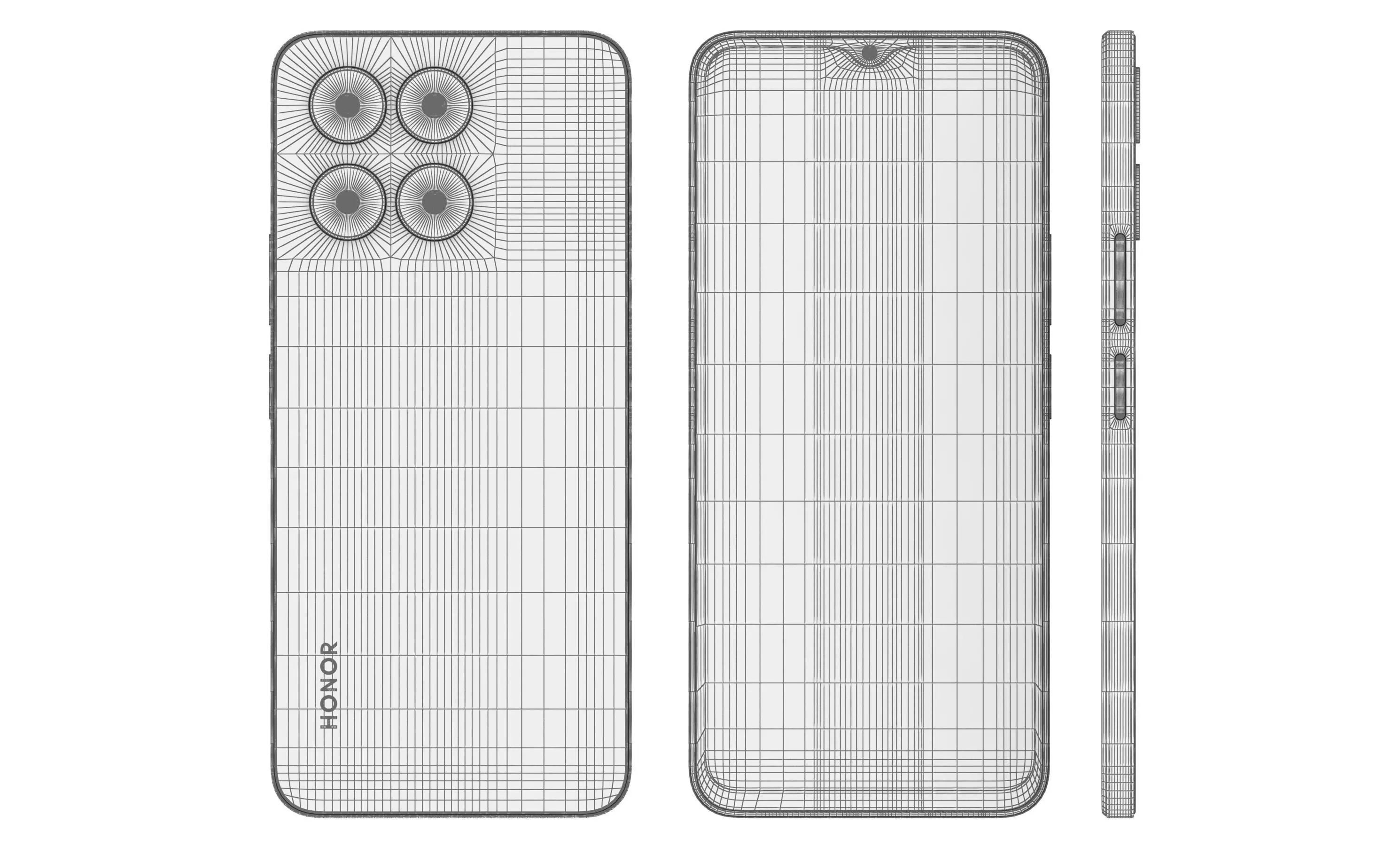 Honor X6a Black High Poly 3D model_11