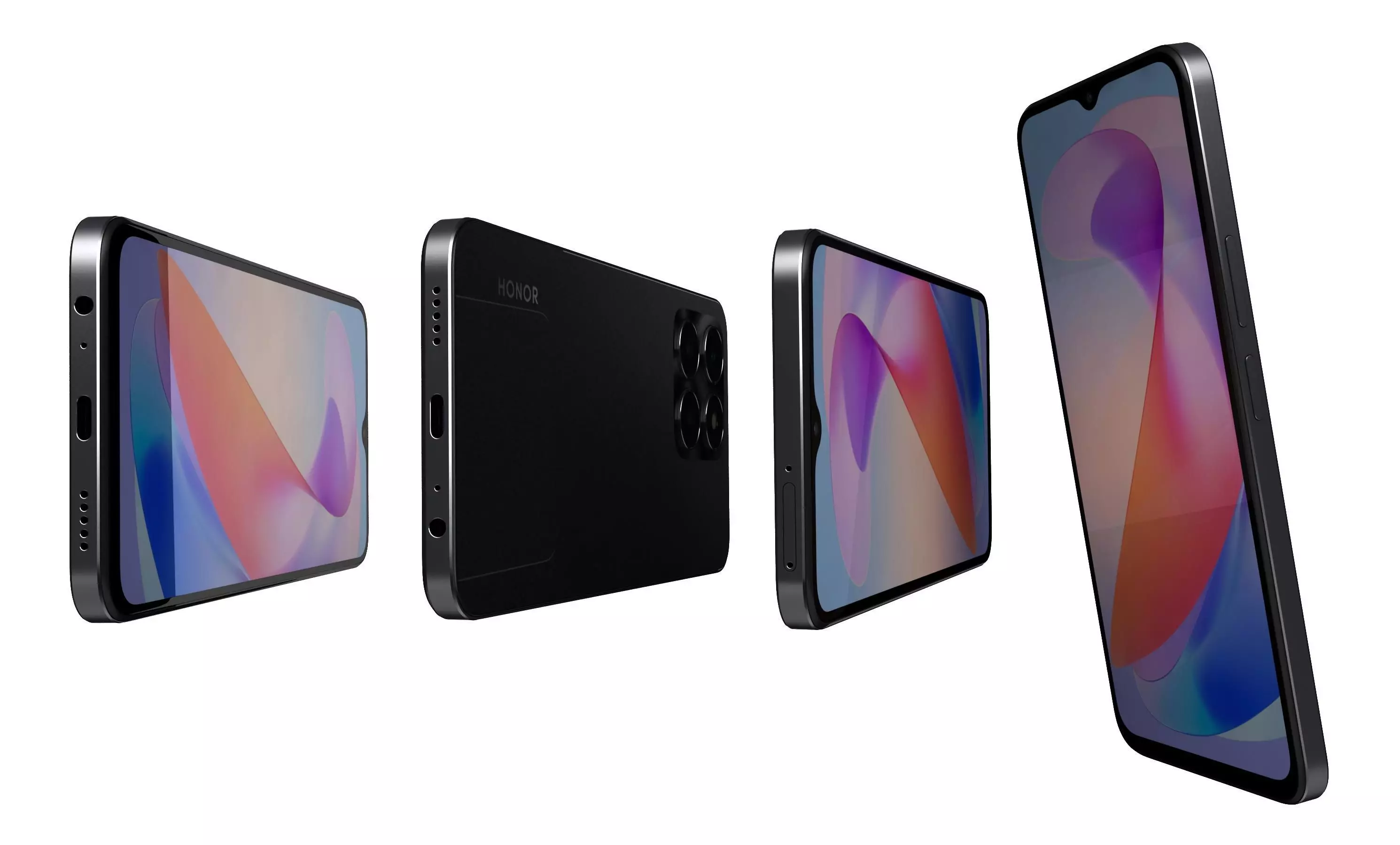 Honor X6a Black High Poly 3D model_6