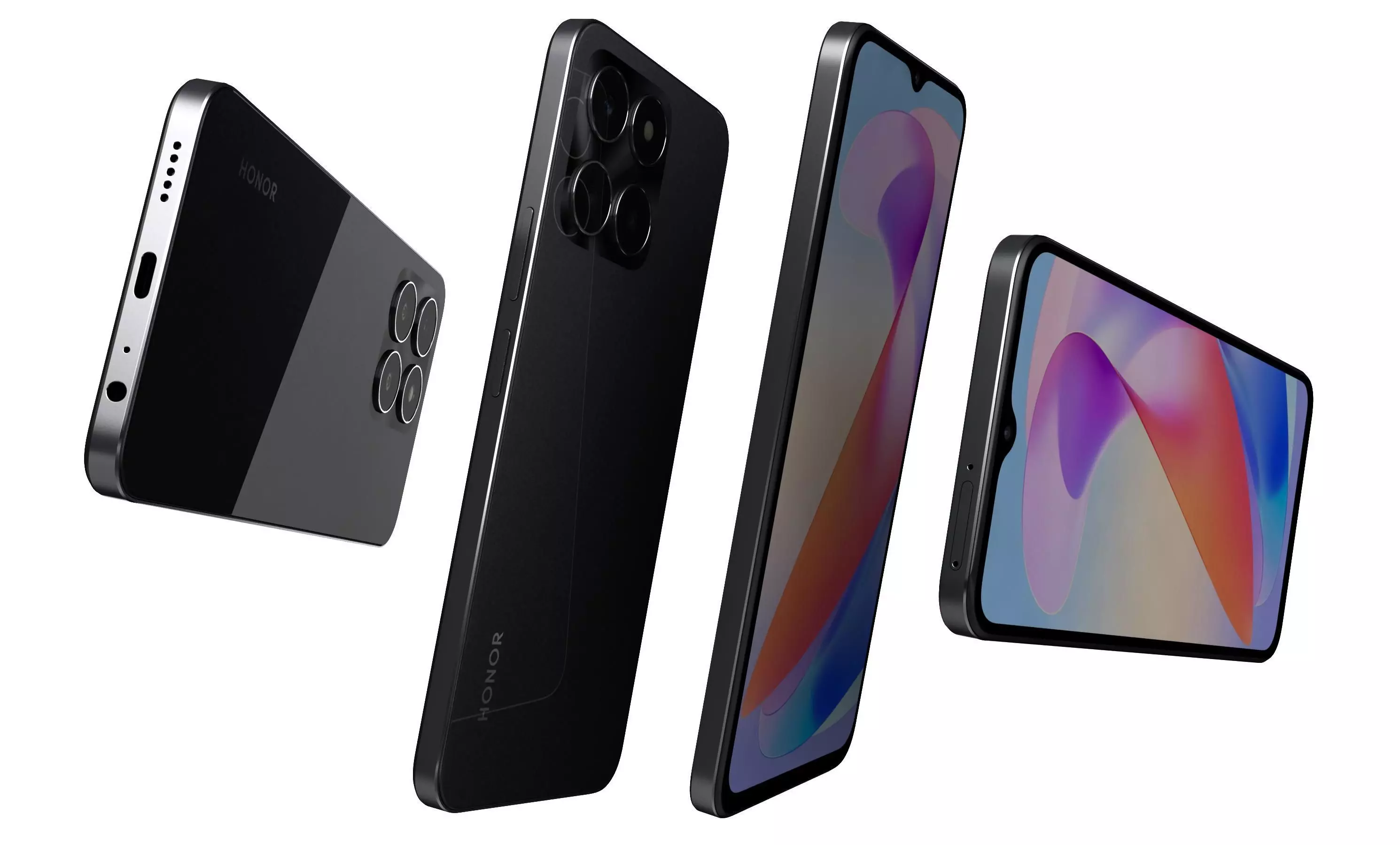 Honor X6a Black High Poly 3D model_5