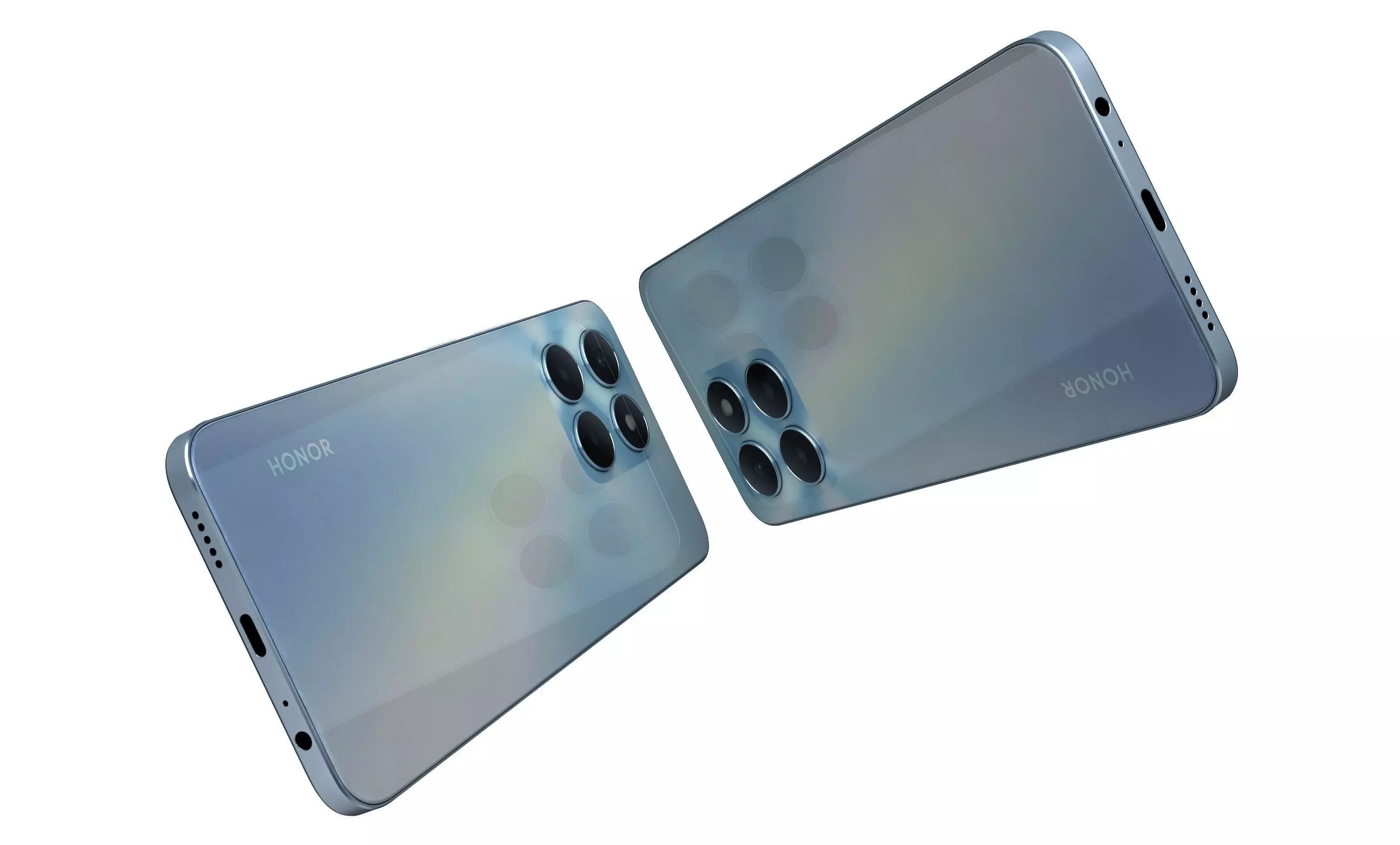 Honor X6a Blue High Poly 3D model_4