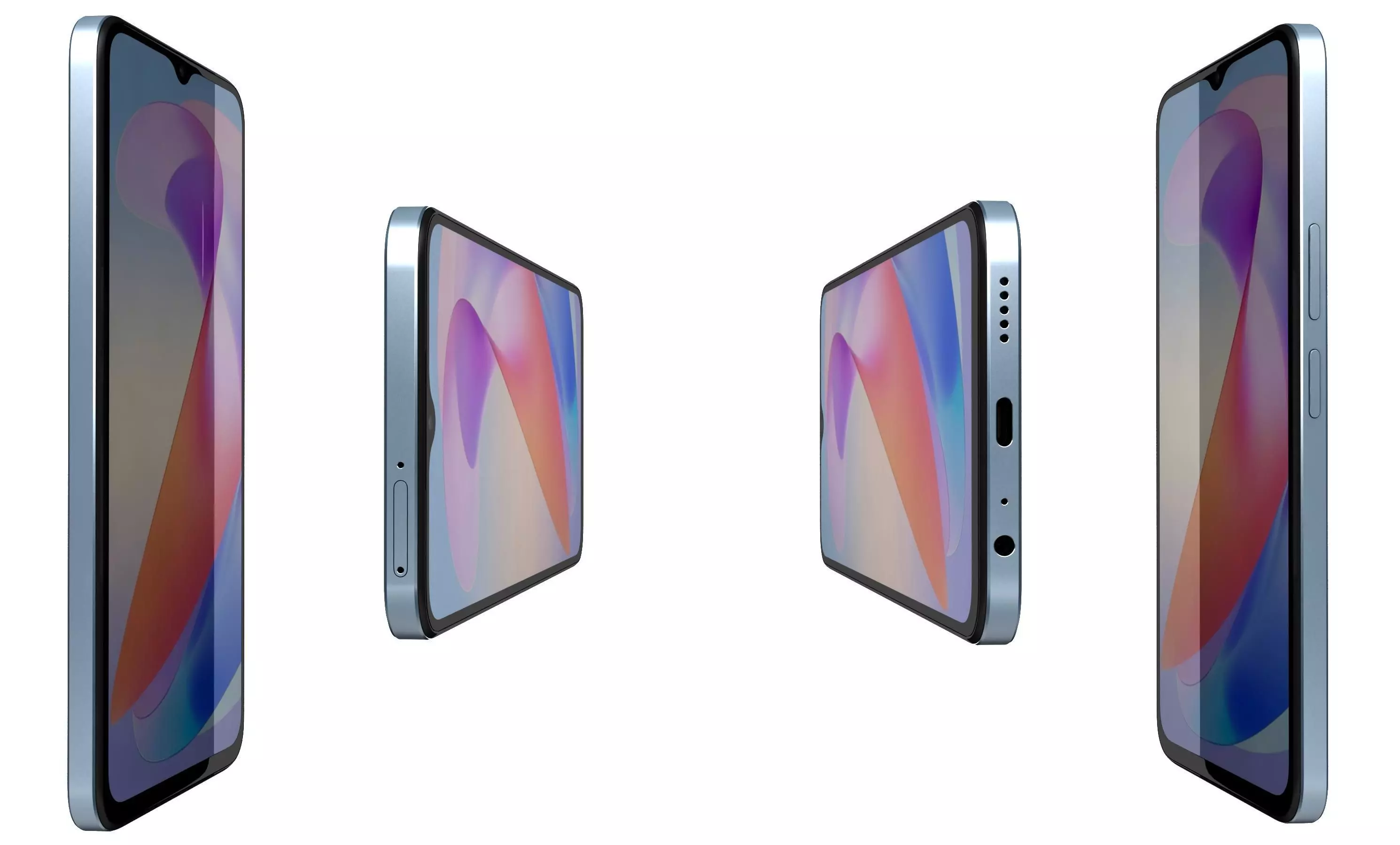 Honor X6a Blue High Poly 3D model_2