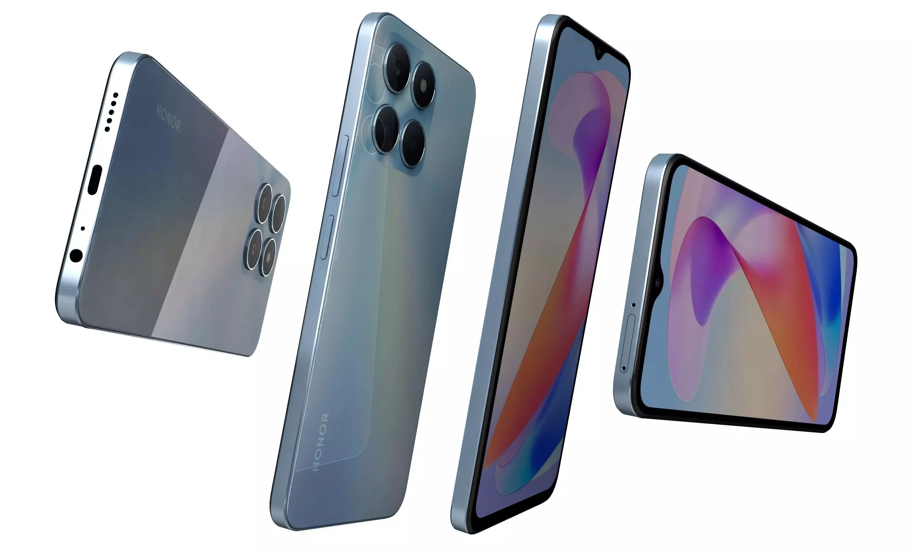 Honor X6a Blue High Poly 3D model_5