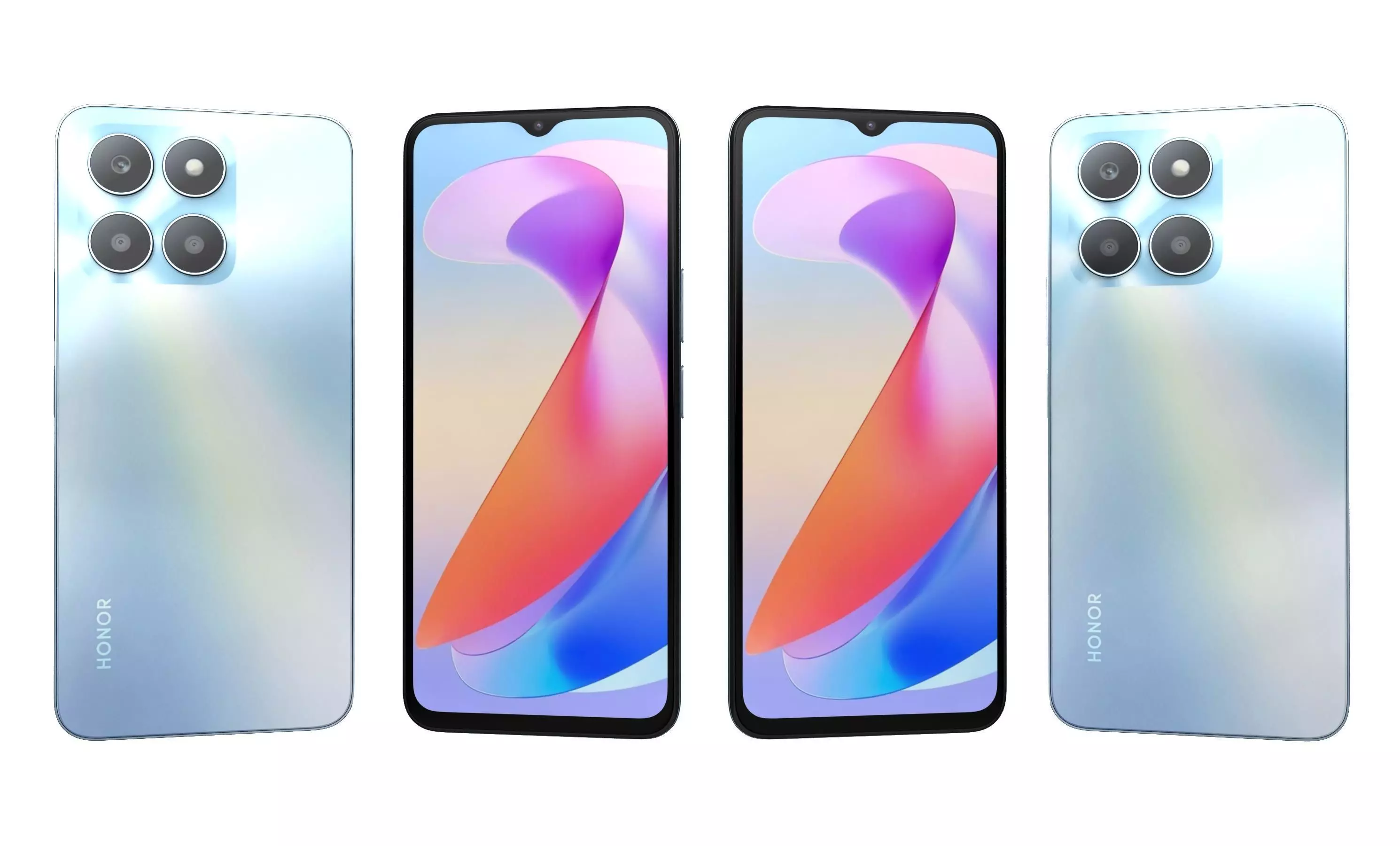 Honor X6a Blue High Poly 3D model_0