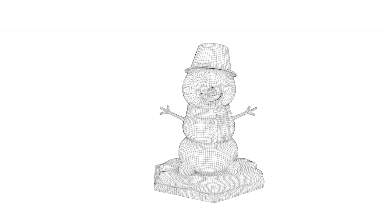 Cute Stylized Snowman 3D Model Low Poly Christmas Character Low-poly 3D model_3