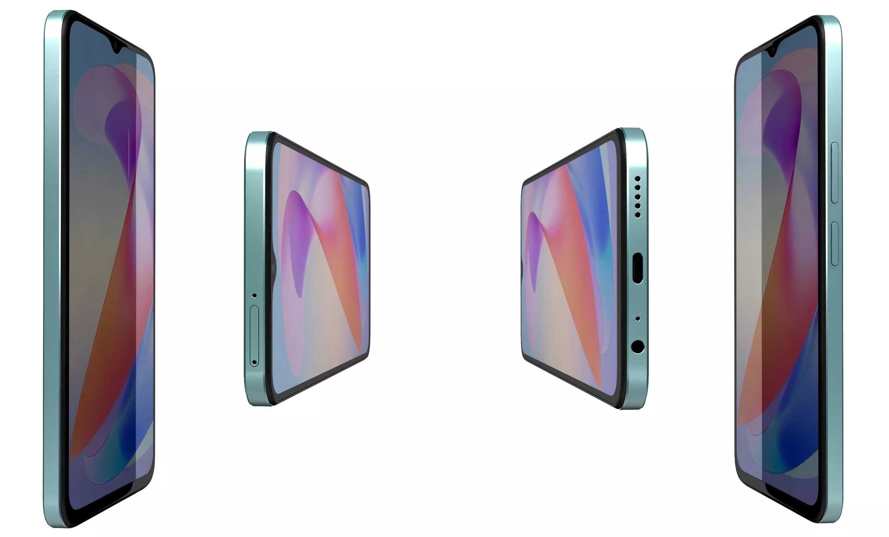 Honor X6a Green High Poly 3D model_2