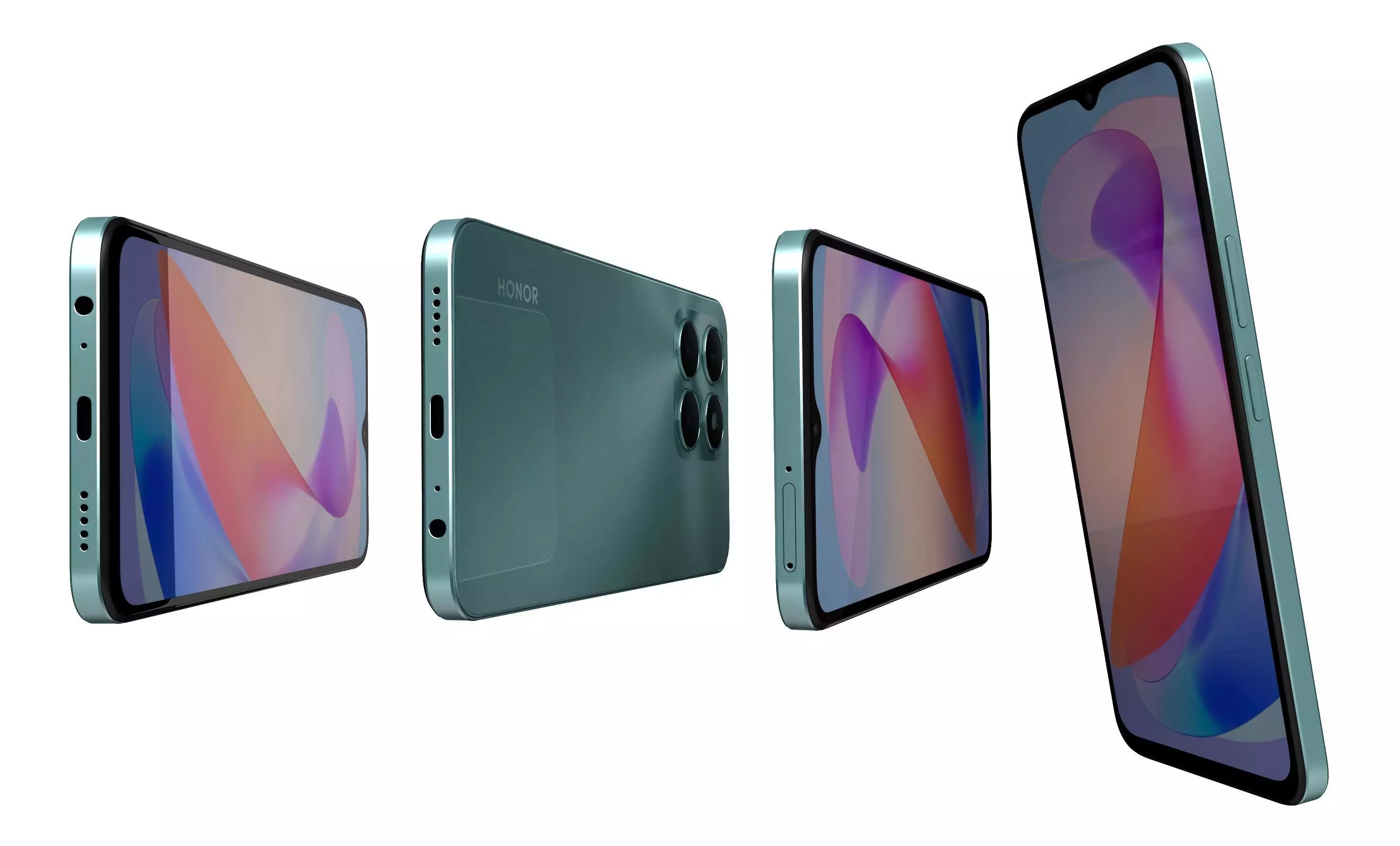 Honor X6a Green High Poly 3D model_6