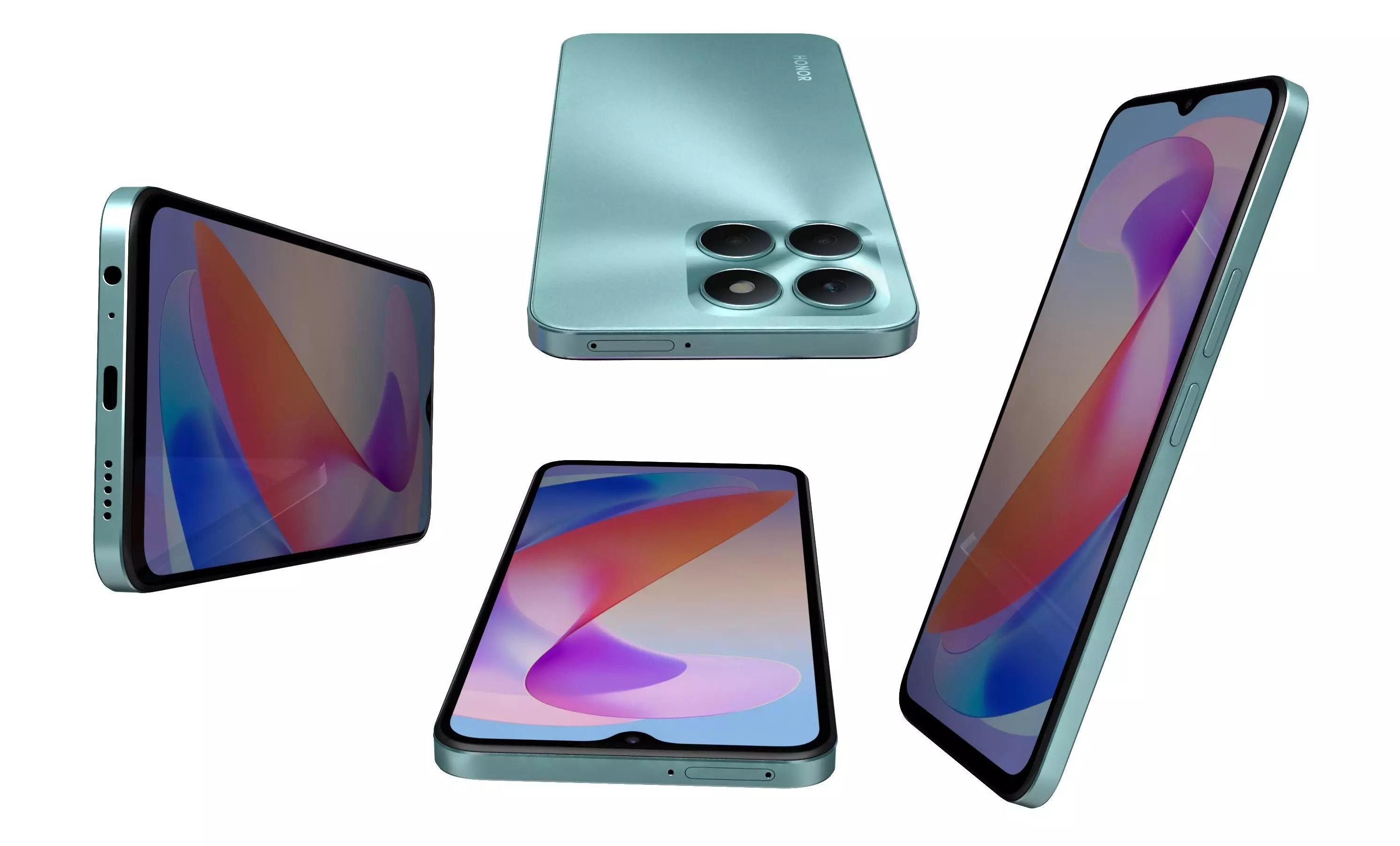 Honor X6a Green High Poly 3D model_7