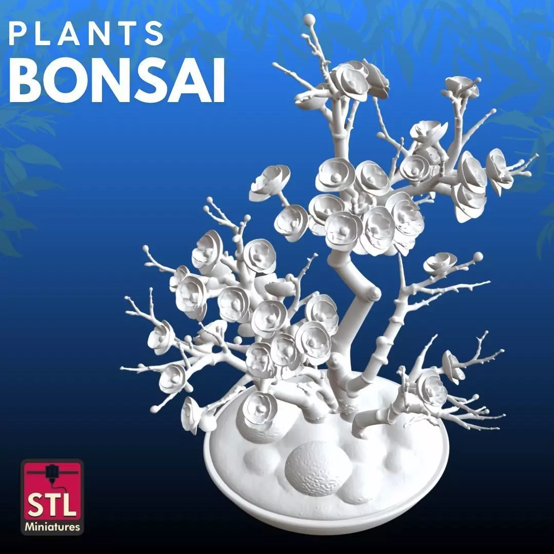 Bonsai Rose STL Artistic Nature 3D Model 3D print model_3