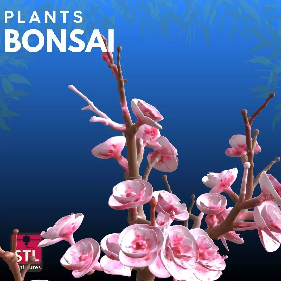Bonsai Rose STL Artistic Nature 3D Model 3D print model_4