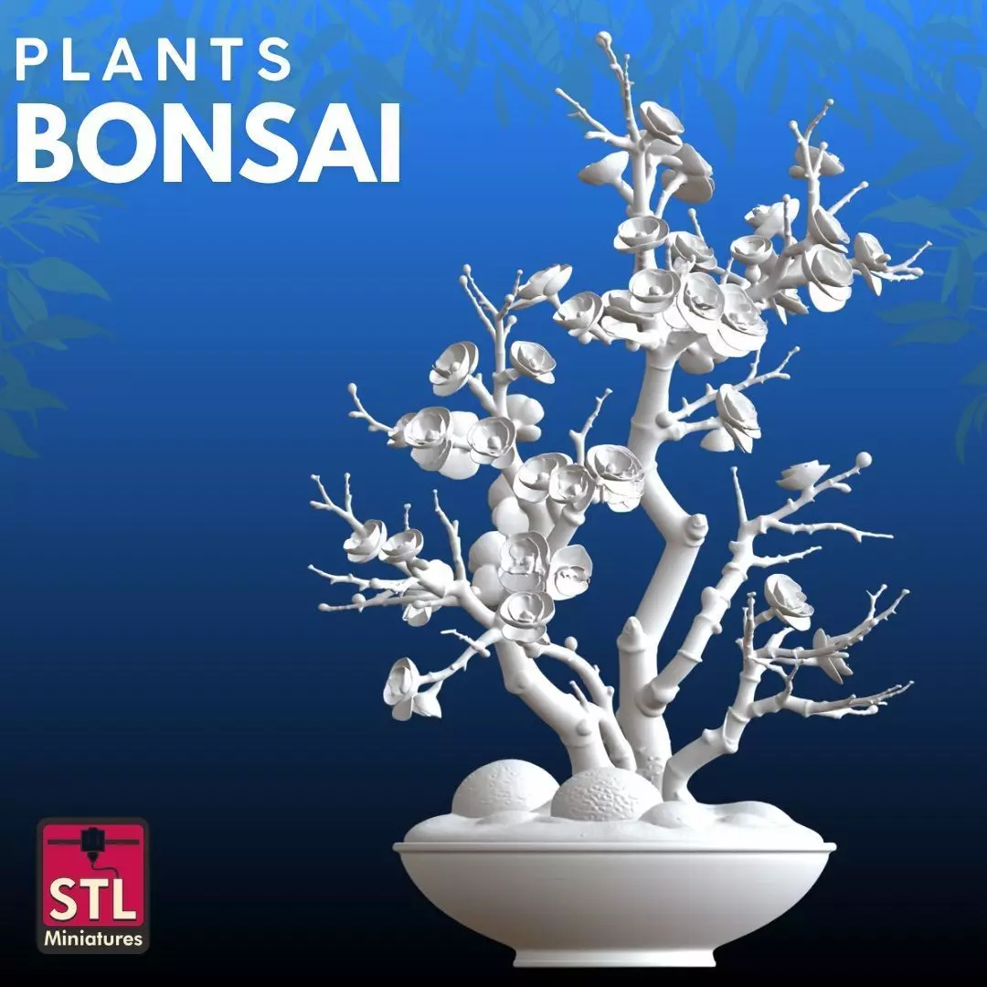 Bonsai Rose STL Artistic Nature 3D Model 3D print model_1