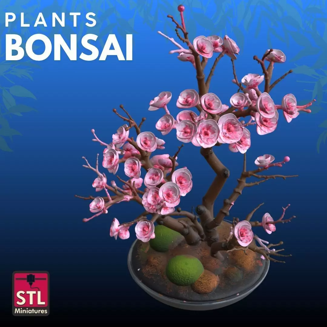 Bonsai Rose STL Artistic Nature 3D Model 3D print model_2
