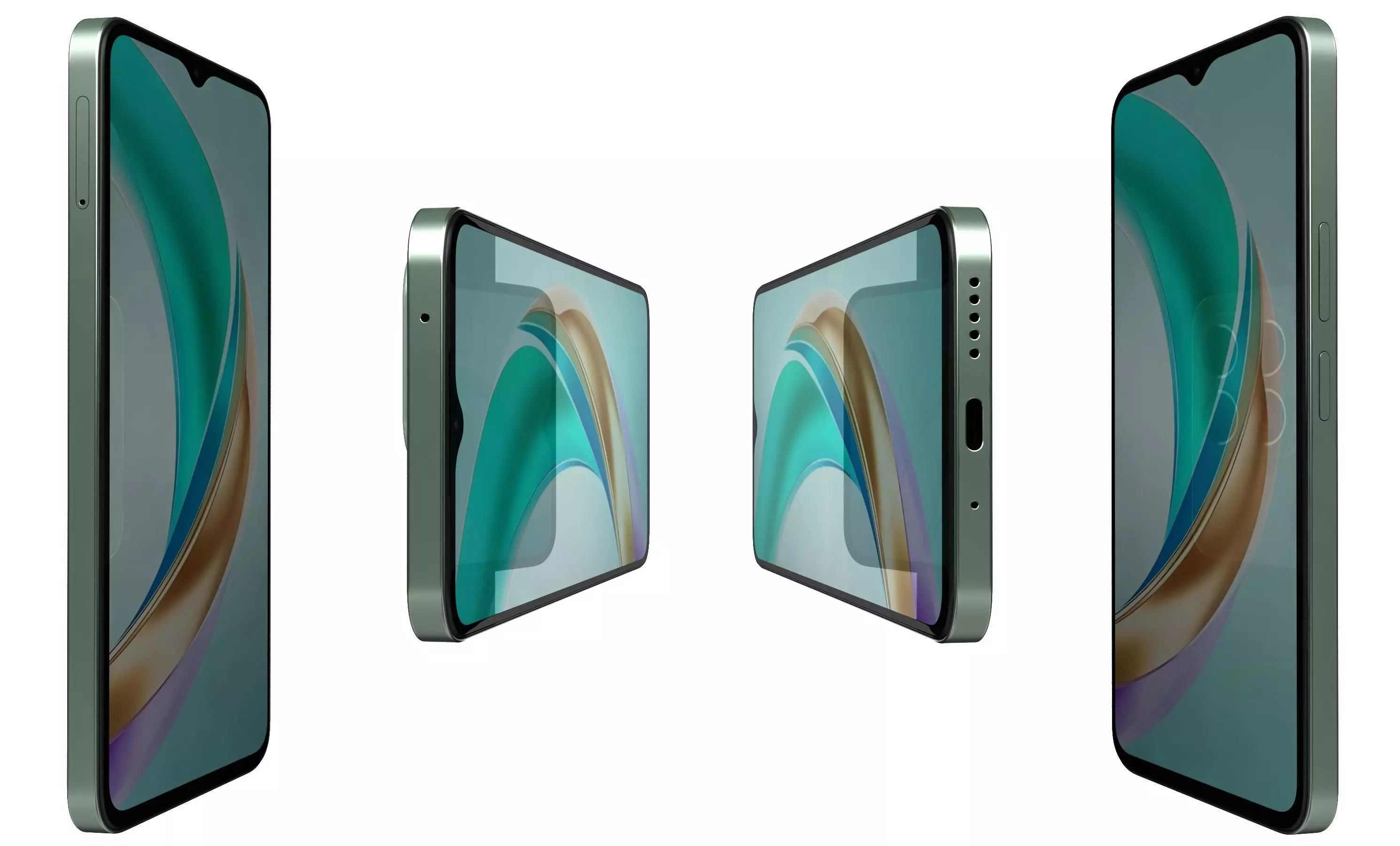 Honor X6b Forest Green High Poly 3D model_1