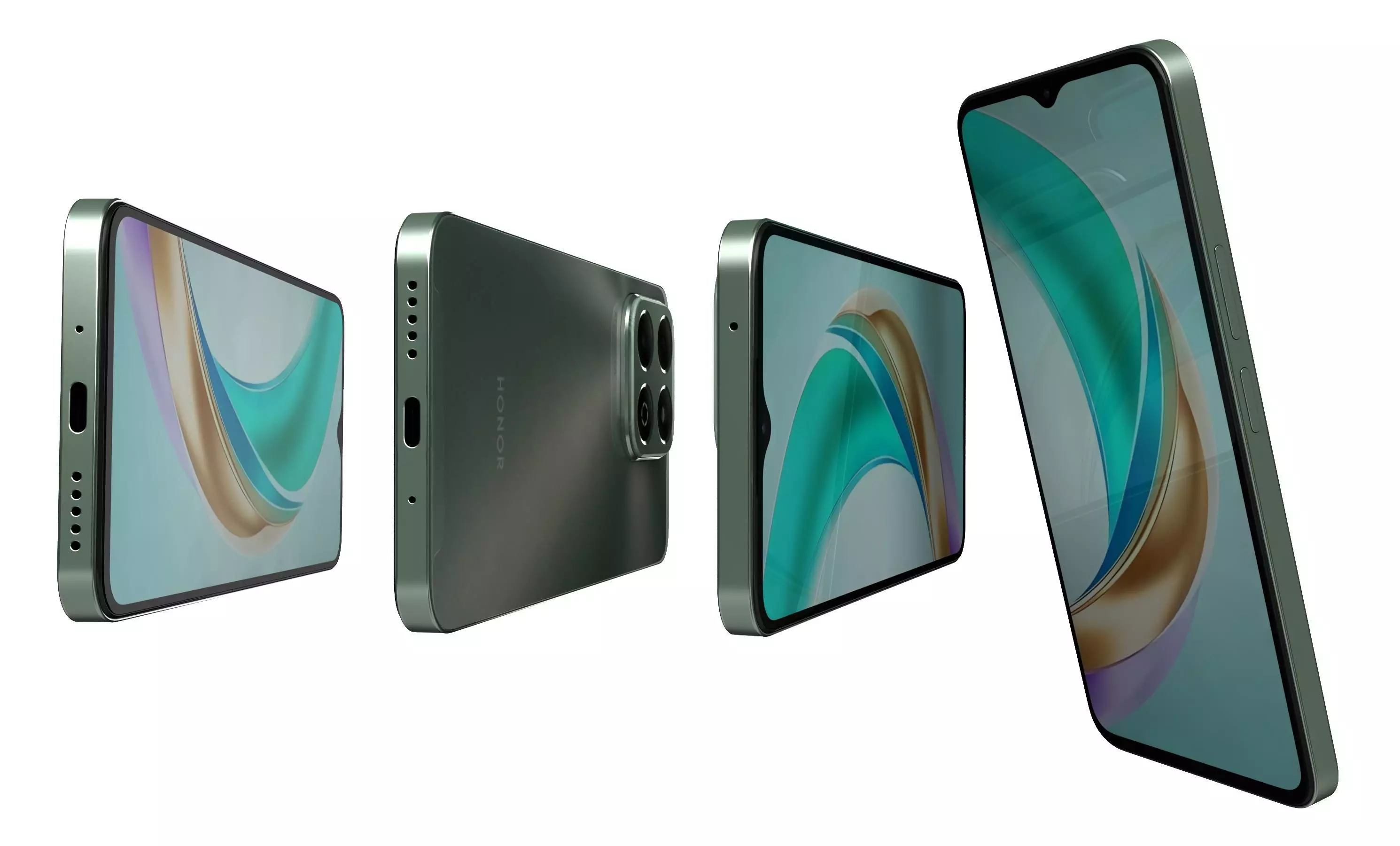 Honor X6b Forest Green High Poly 3D model_6