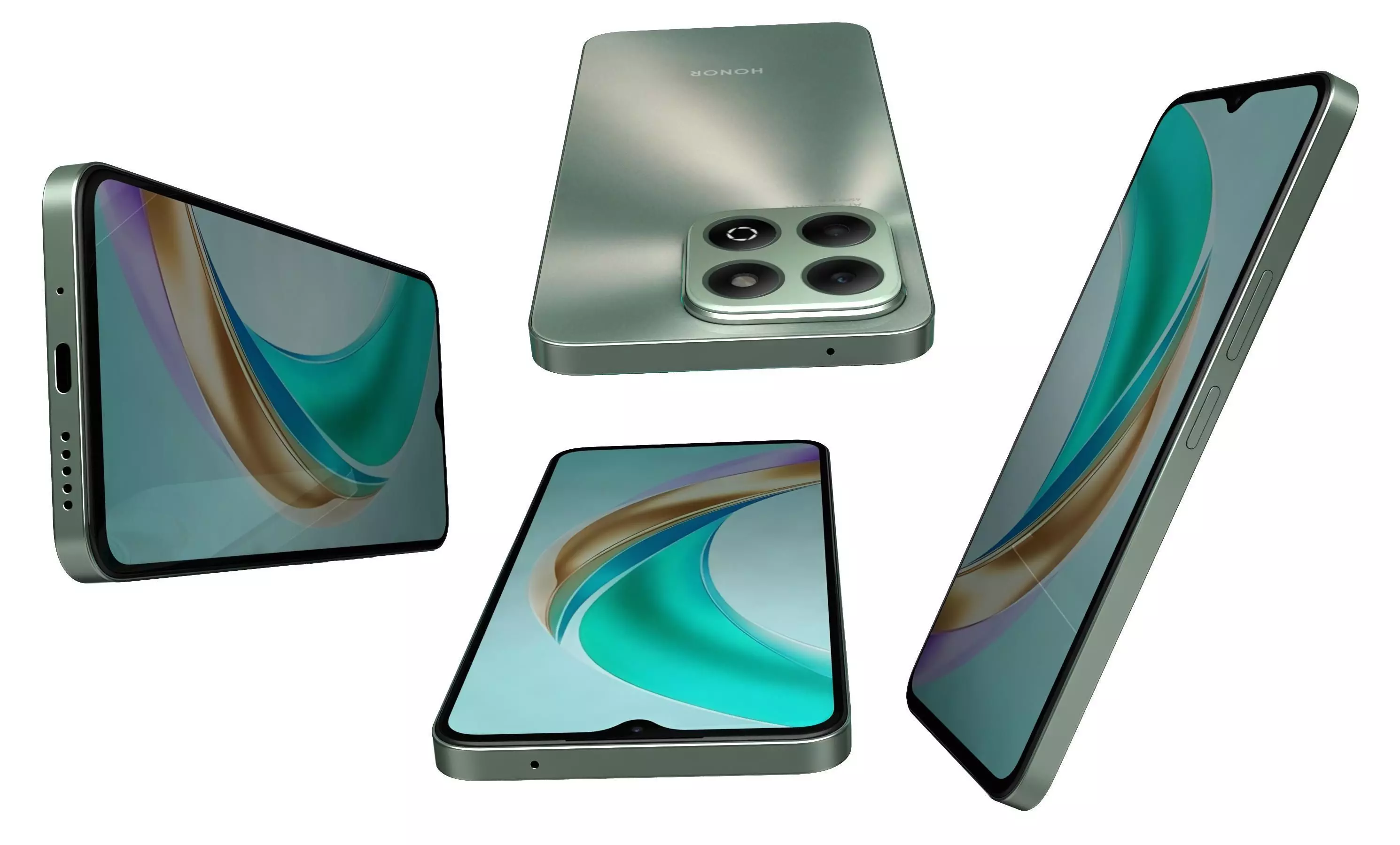 Honor X6b Forest Green High Poly 3D model_7