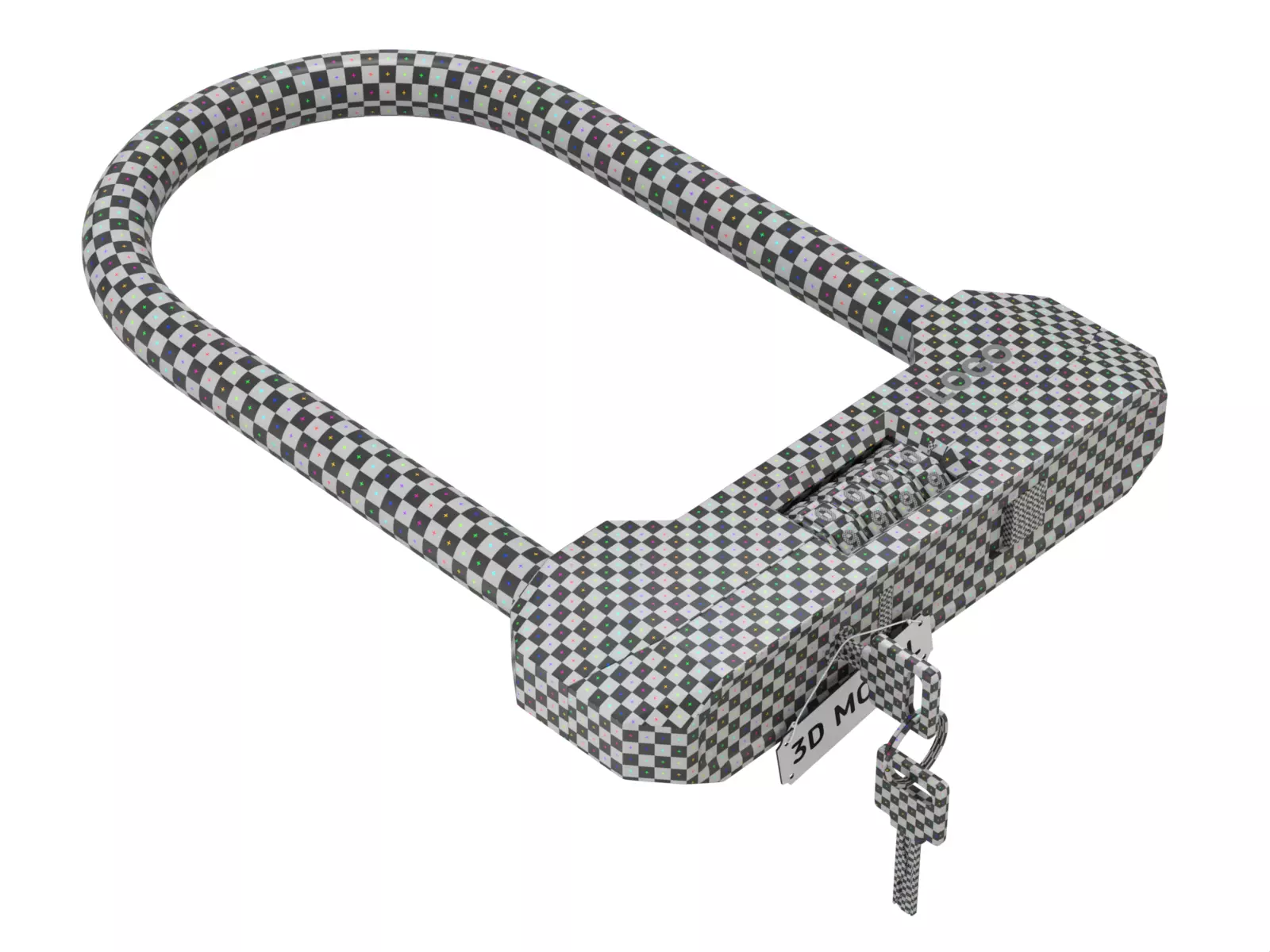 Combination Bicycle U-Lock 3D model_13