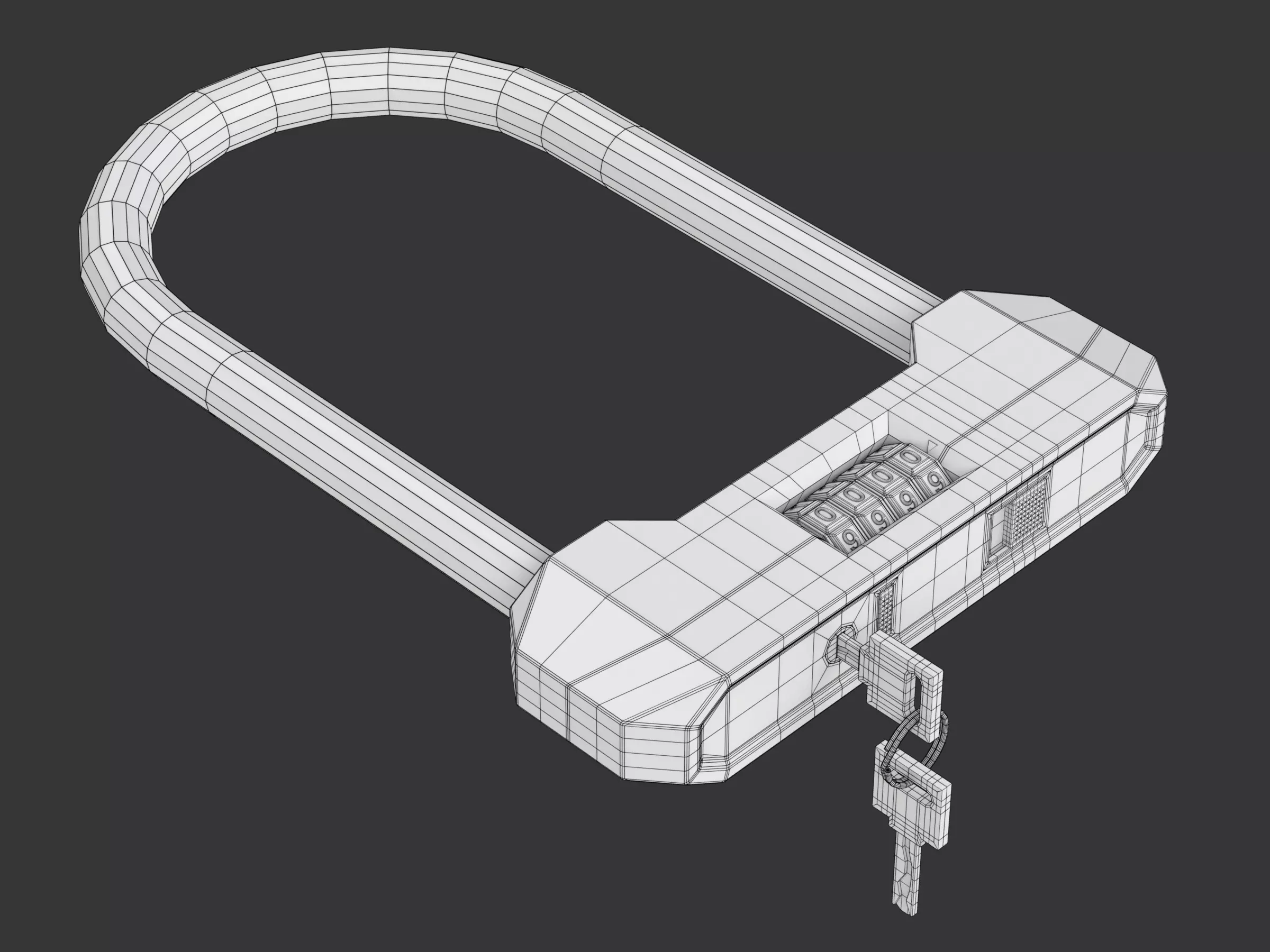 Combination Bicycle U-Lock 3D model_17