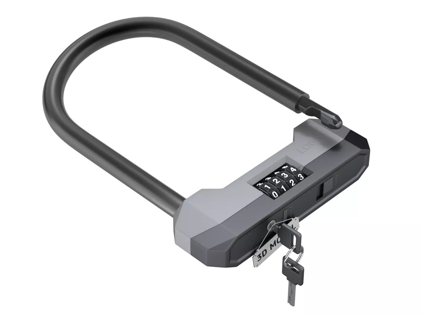 Combination Bicycle U-Lock 3D model_6