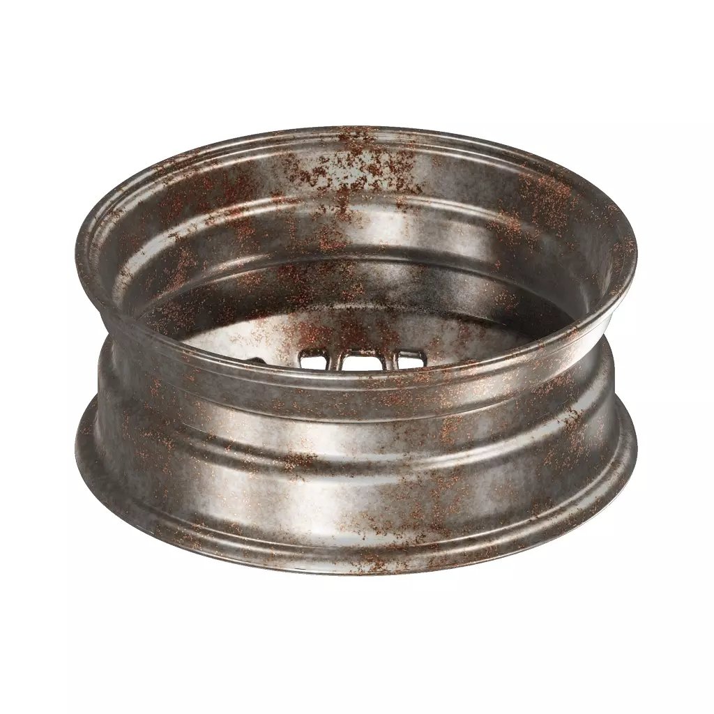 Rusty Steel Truck Rim 3D model_3