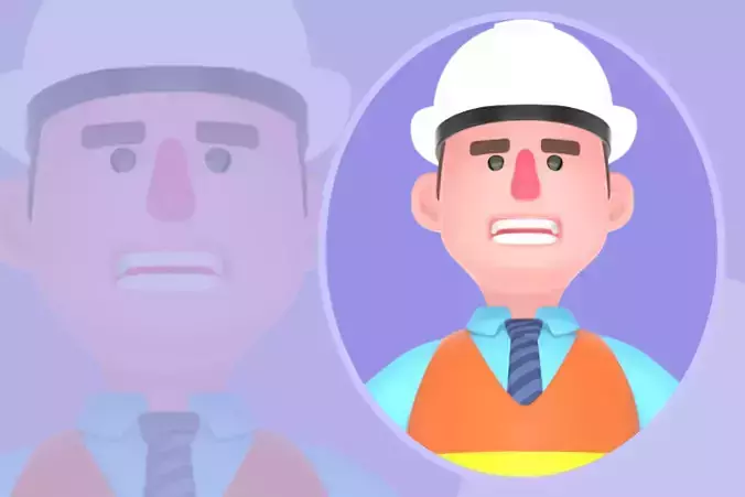 Stylized 3D Male Architect Character - Cartoon Designer