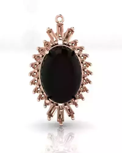 oval halo jewelry pendant