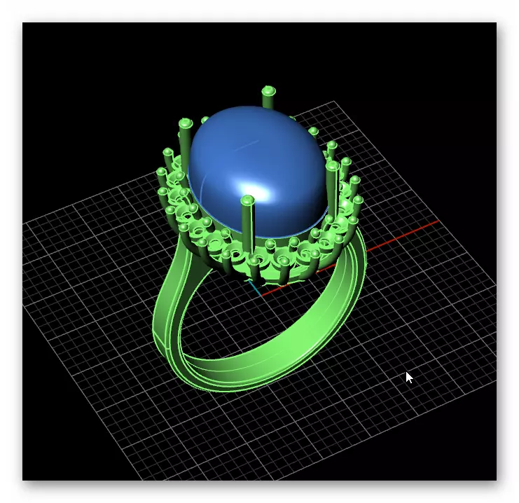 oval halo cluster jewelry ring 3D print model_1