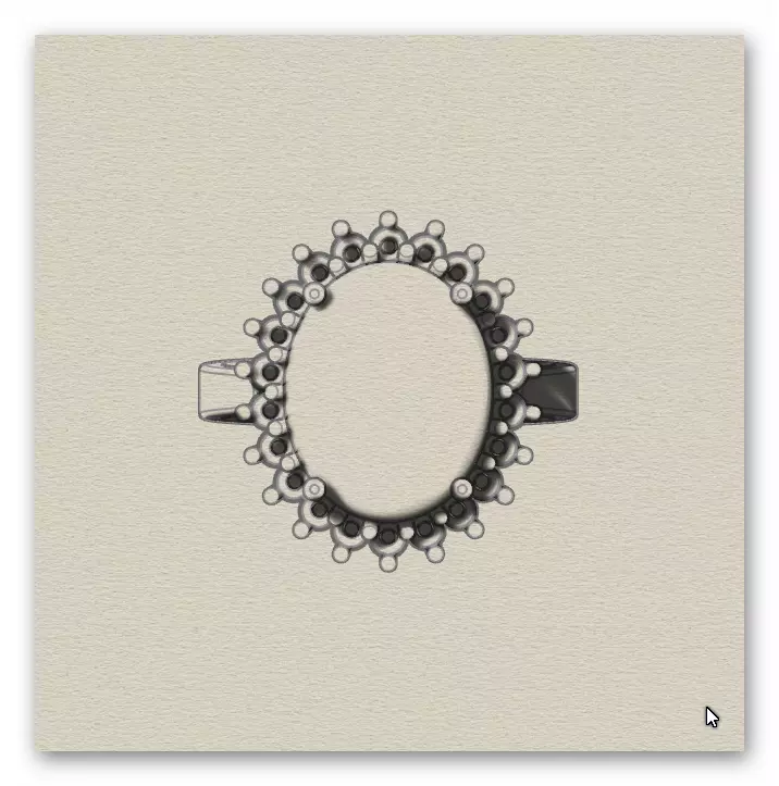 oval halo cluster jewelry ring 3D print model_5