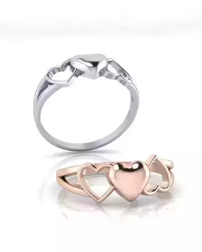 love heart gold ring