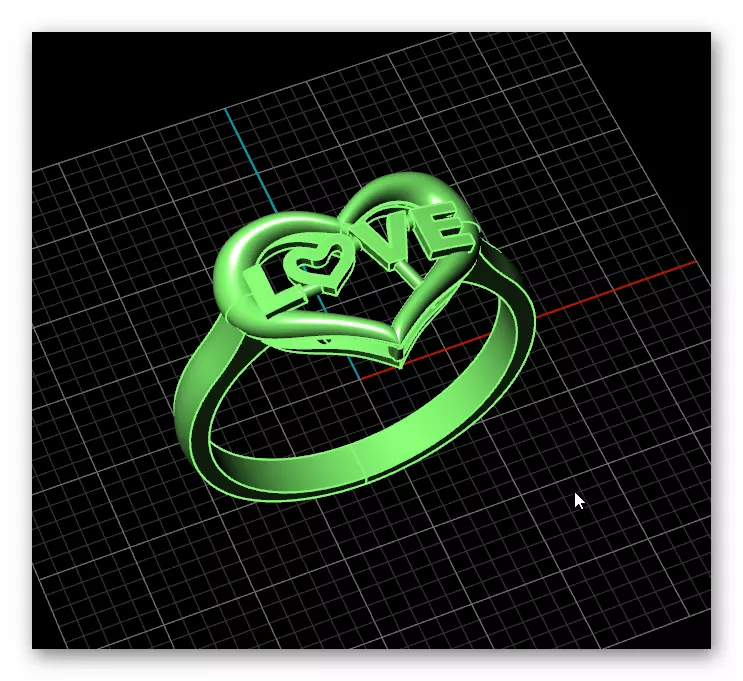 heart love gold ring 3D print model_1