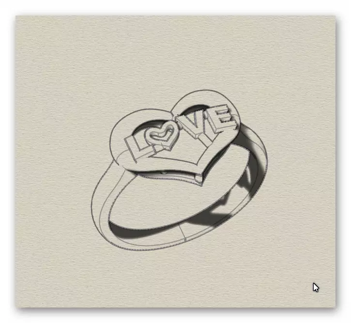 heart love gold ring 3D print model_8