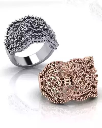 flower illusion setting jewelry ring