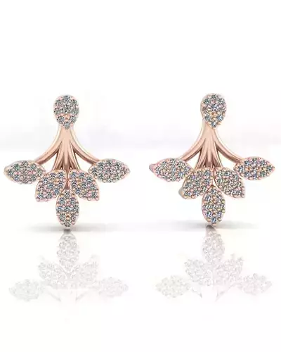 pear and marquise shape pave setting jewelry earring