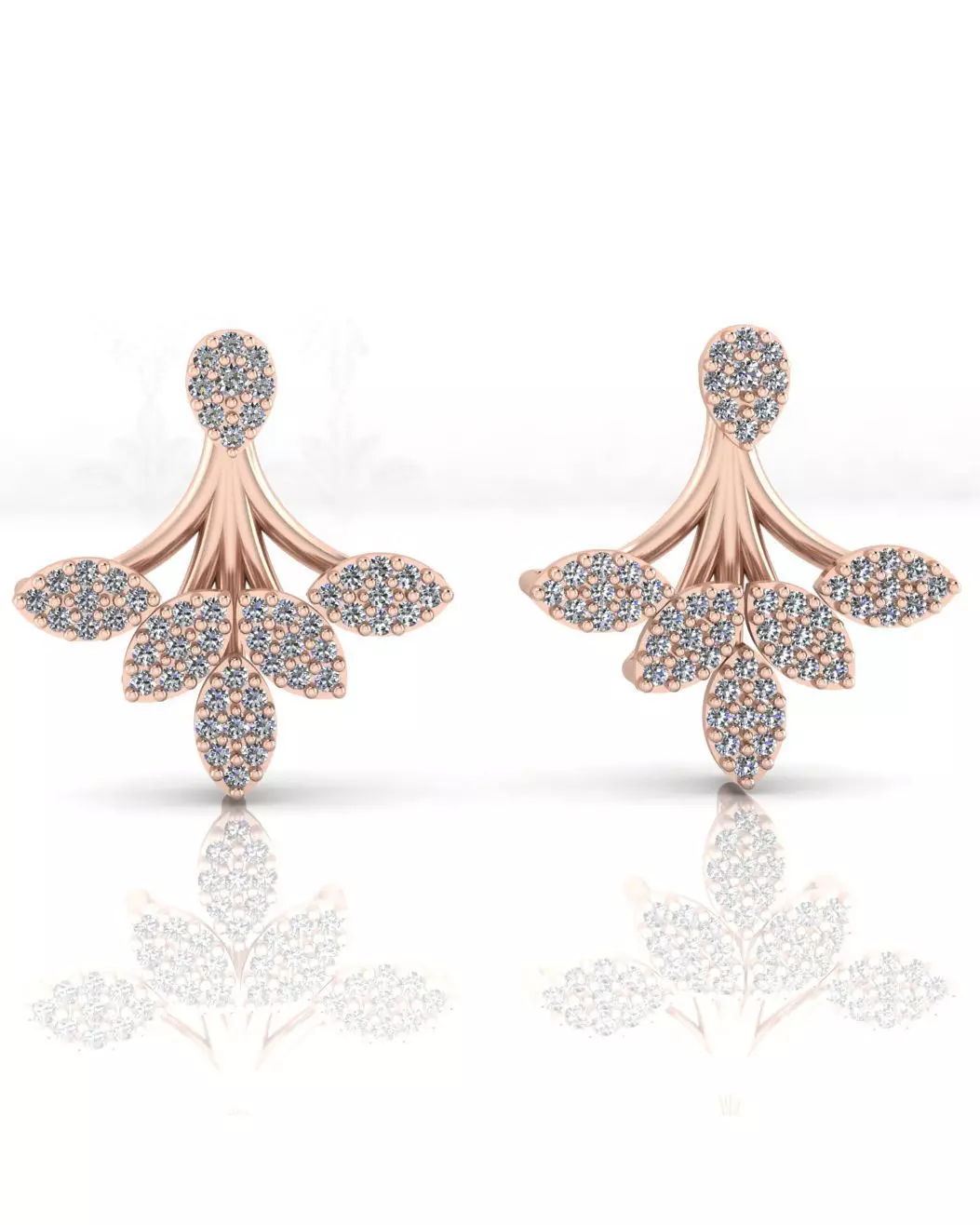 pear and marquise shape pave setting jewelry earring 3D print model_0