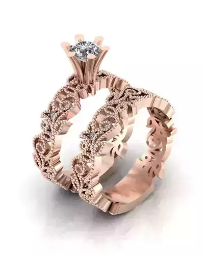 floral solitaire engagement jewelry ring