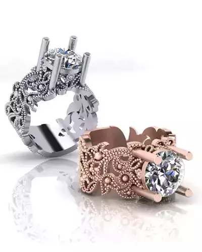 big round solitaire engagement jewelry ring