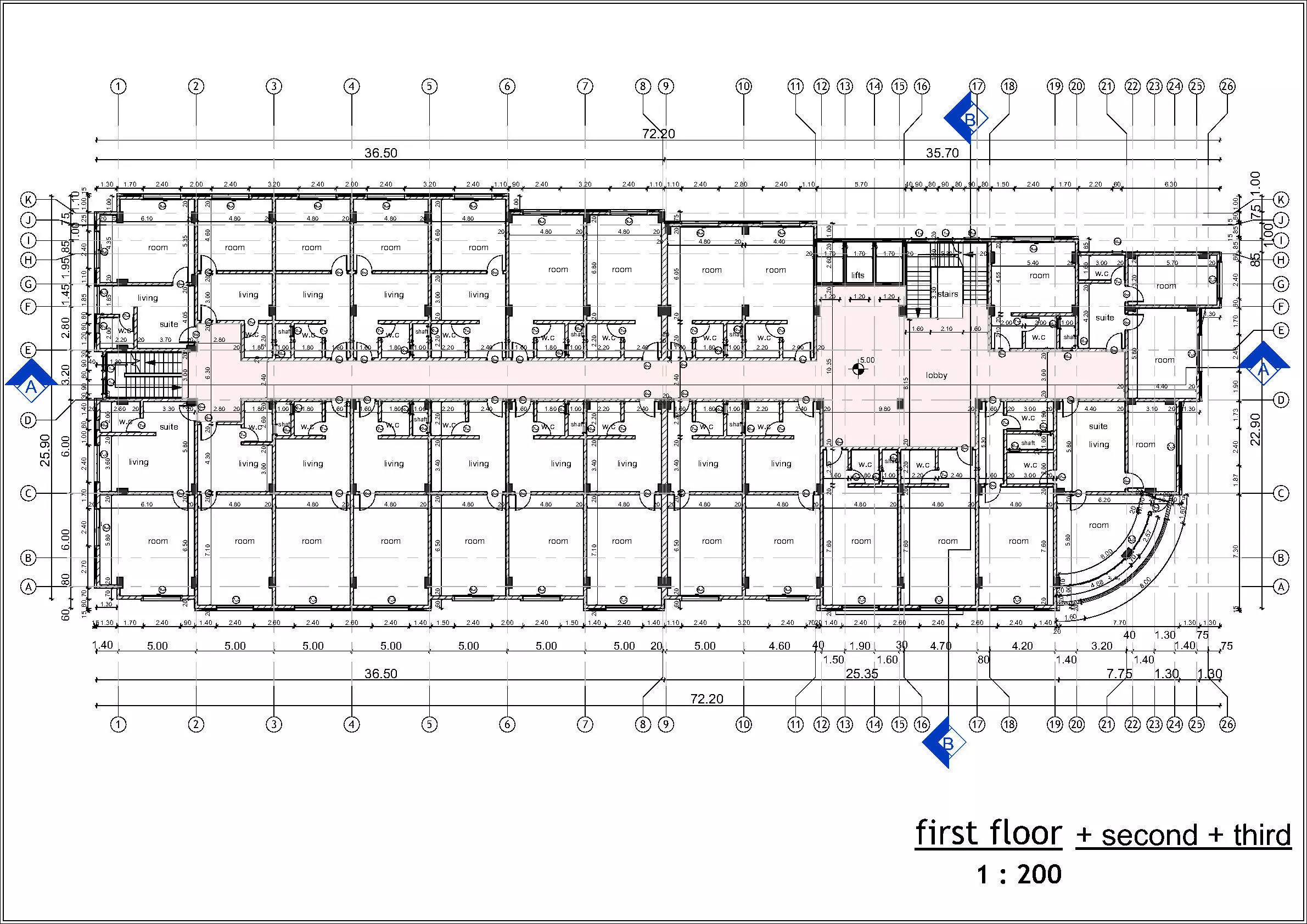 Modern 4 Story Hotel Building I Revit-FBX-DWG-HQuality Renders I 3D model_5